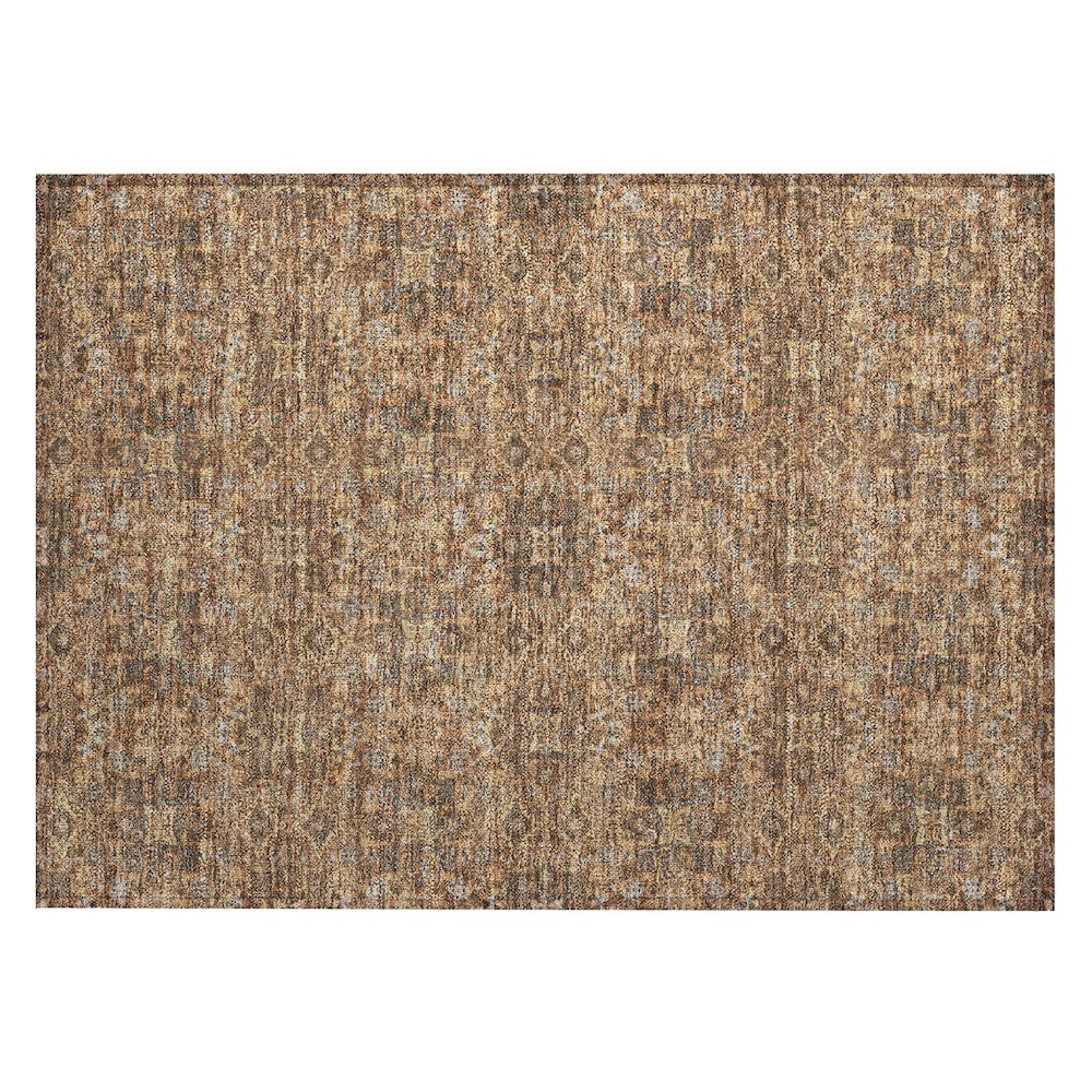Machine Washable Indoor/Outdoor Chantille ACN2705 Orange 1'8" x 2'6" Rug. Picture 1