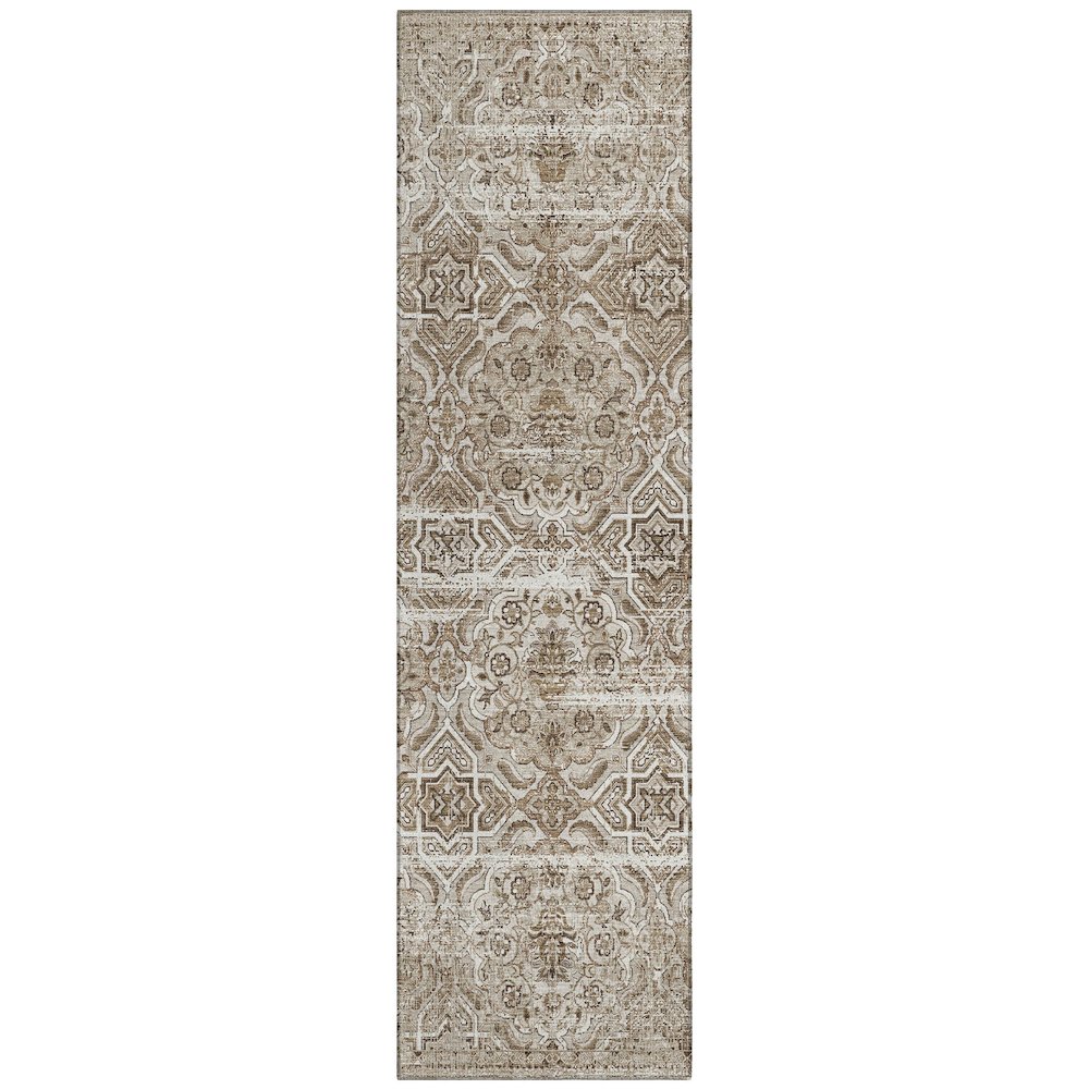 Machine Washable Indoor/Outdoor Chantille ACN2706 Brown 2'3" x 7'6" Runner Rug. Picture 1