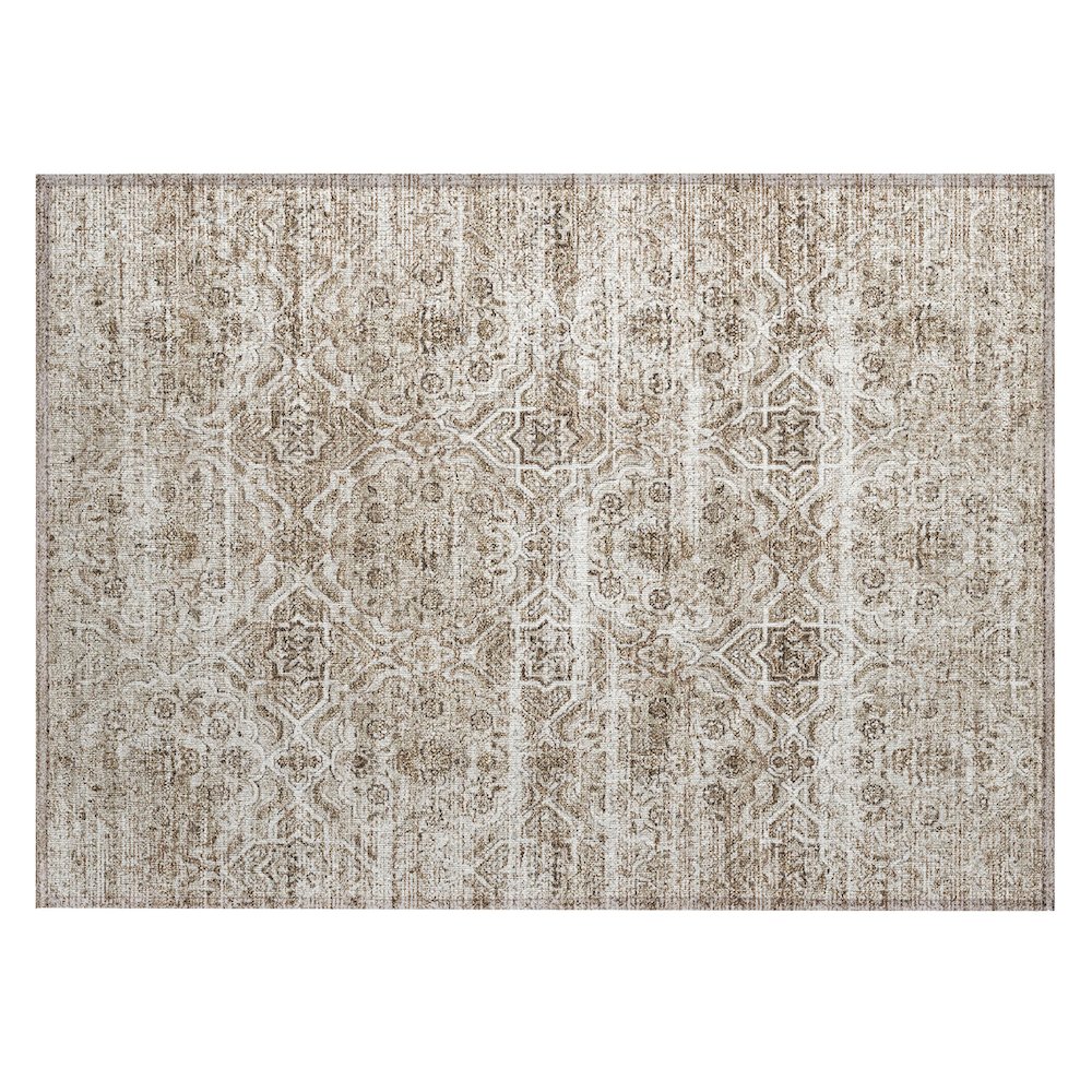 Machine Washable Indoor/Outdoor Chantille ACN2706 Brown 1'8" x 2'6" Rug. Picture 1