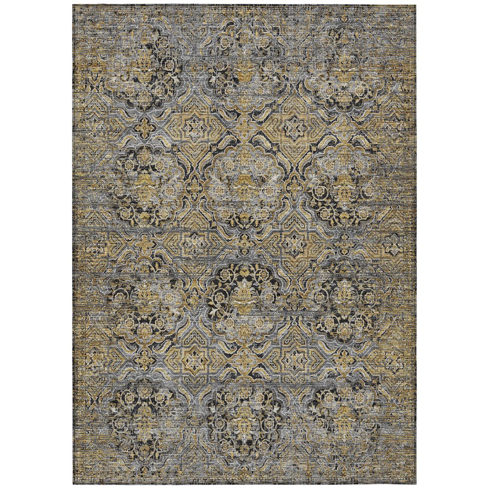 Machine Washable Indoor/Outdoor Chantille ACN2706 Black 2'6" x 3'10" Rug. Picture 1