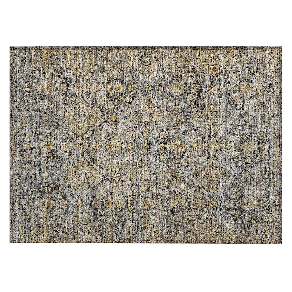 Machine Washable Indoor/Outdoor Chantille ACN2706 Black 1'8" x 2'6" Rug. Picture 1