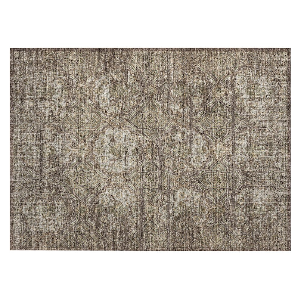 Machine Washable Indoor/Outdoor Chantille ACN2706 Brown 1'8" x 2'6" Rug. Picture 1
