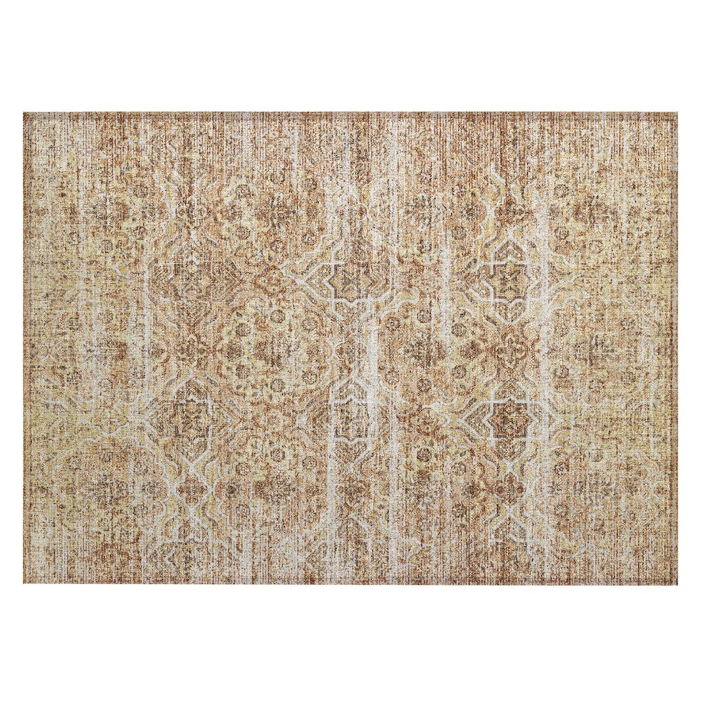 Machine Washable Indoor/Outdoor Chantille ACN2706 Orange 1'8" x 2'6" Rug. Picture 1