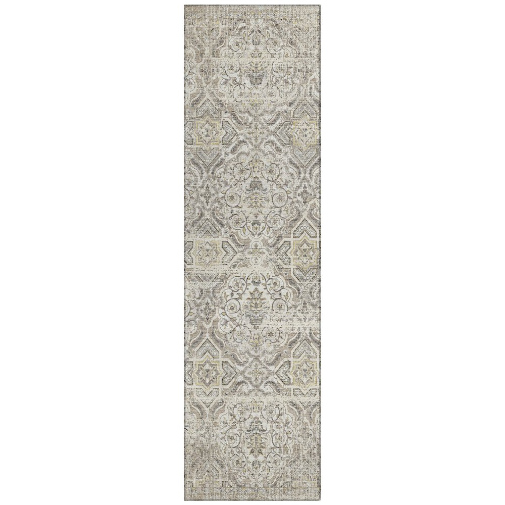 Machine Washable Indoor/Outdoor Chantille ACN2706 Ivory 2'3" x 7'6" Runner Rug. Picture 1