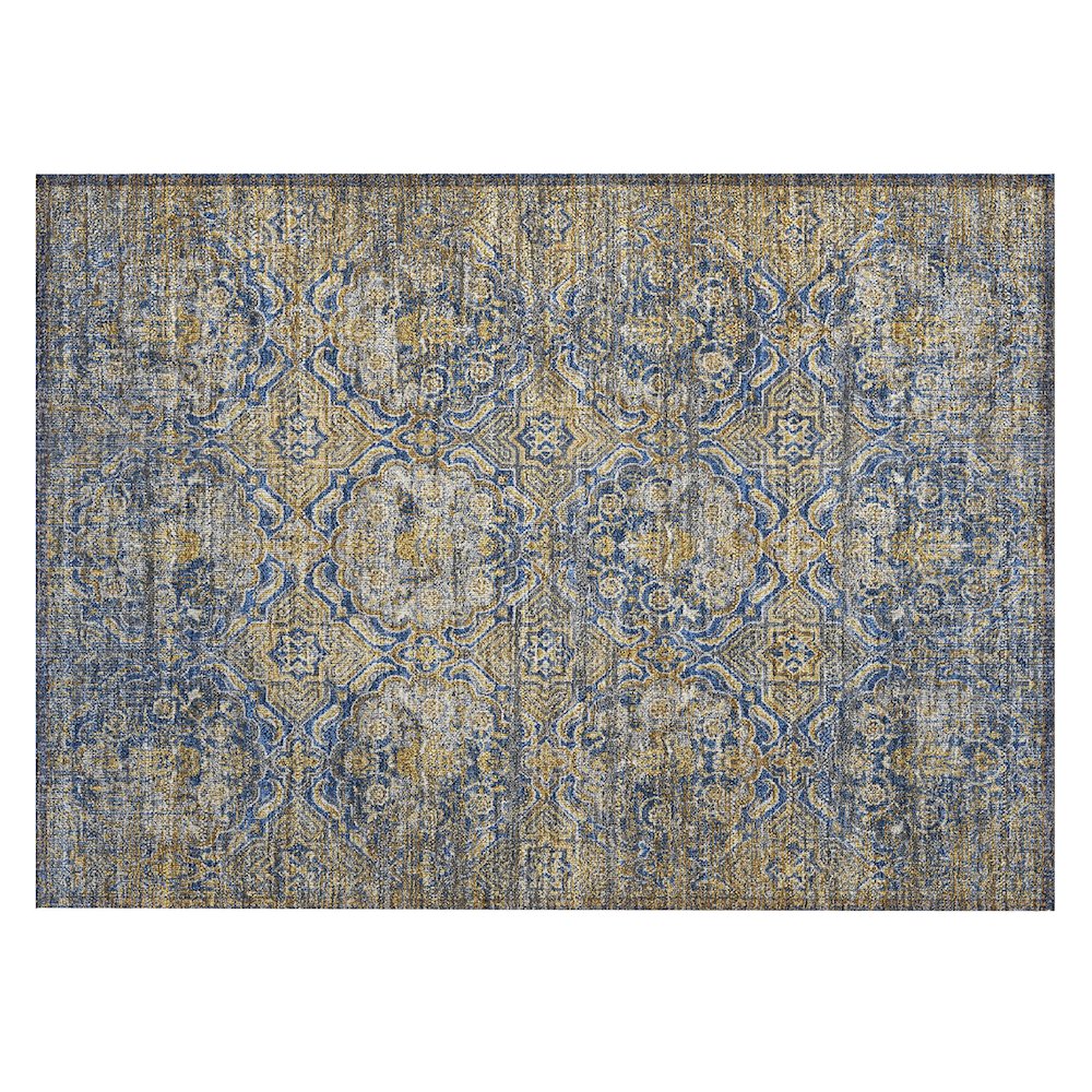 Machine Washable Indoor/Outdoor Chantille ACN2706 Blue 1'8" x 2'6" Rug. Picture 1