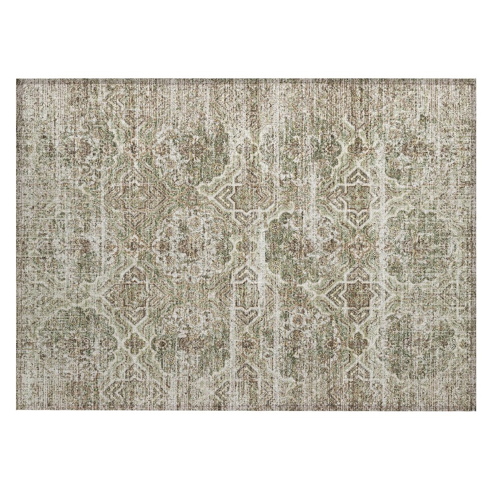 Machine Washable Indoor/Outdoor Chantille ACN2706 Green 1'8" x 2'6" Rug. Picture 1