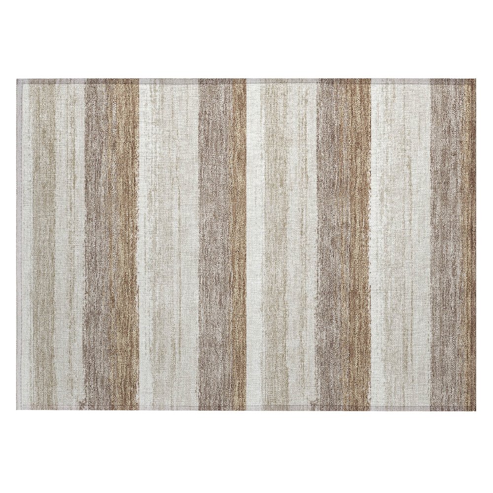 Machine Washable Indoor/Outdoor Chantille ACN2707 Brown 1'8" x 2'6" Rug. Picture 1