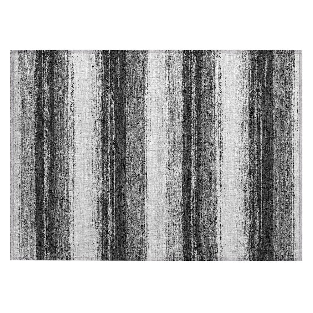 Machine Washable Indoor/Outdoor Chantille ACN2707 Black 1'8" x 2'6" Rug. Picture 1