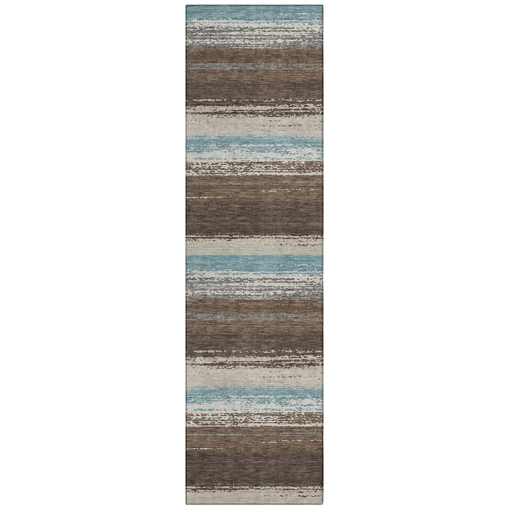 Machine Washable Indoor/Outdoor Chantille ACN2707 Brown 2'3" x 7'6" Runner Rug. Picture 1