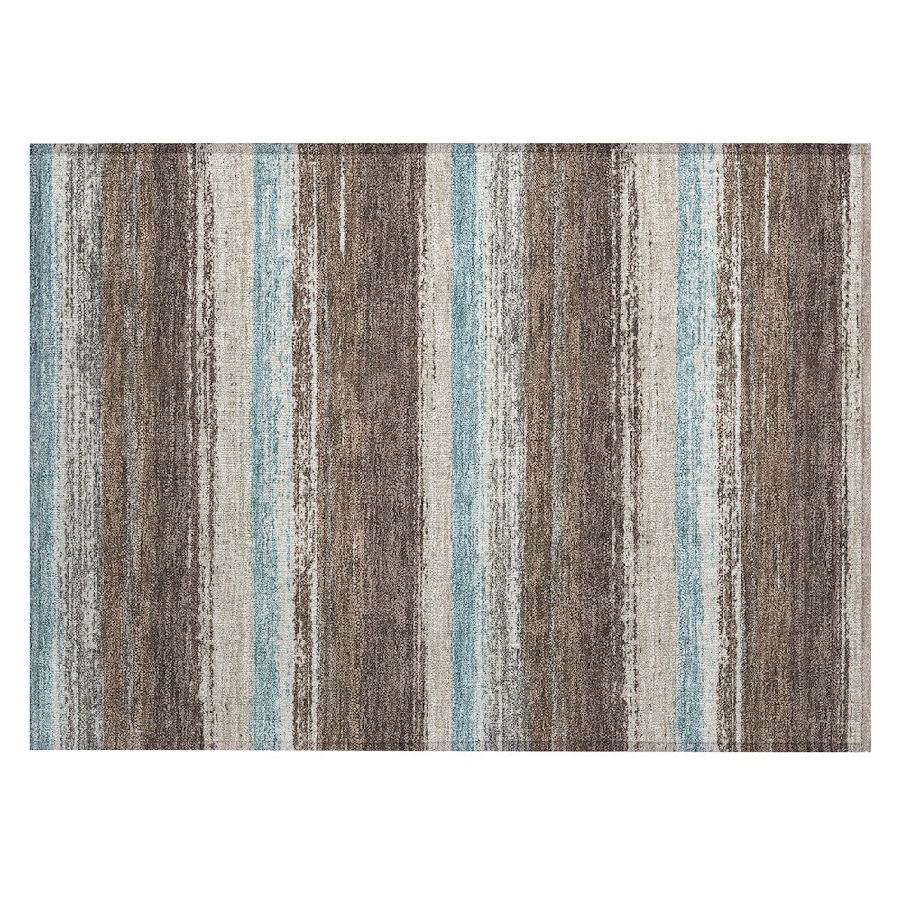 Machine Washable Indoor/Outdoor Chantille ACN2707 Brown 1'8" x 2'6" Rug. Picture 1
