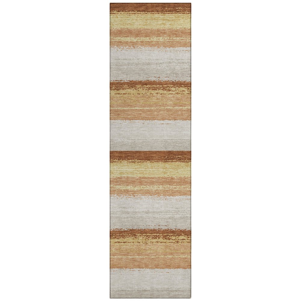 Machine Washable Indoor/Outdoor Chantille ACN2707 Orange 2'3" x 7'6" Runner Rug. Picture 1