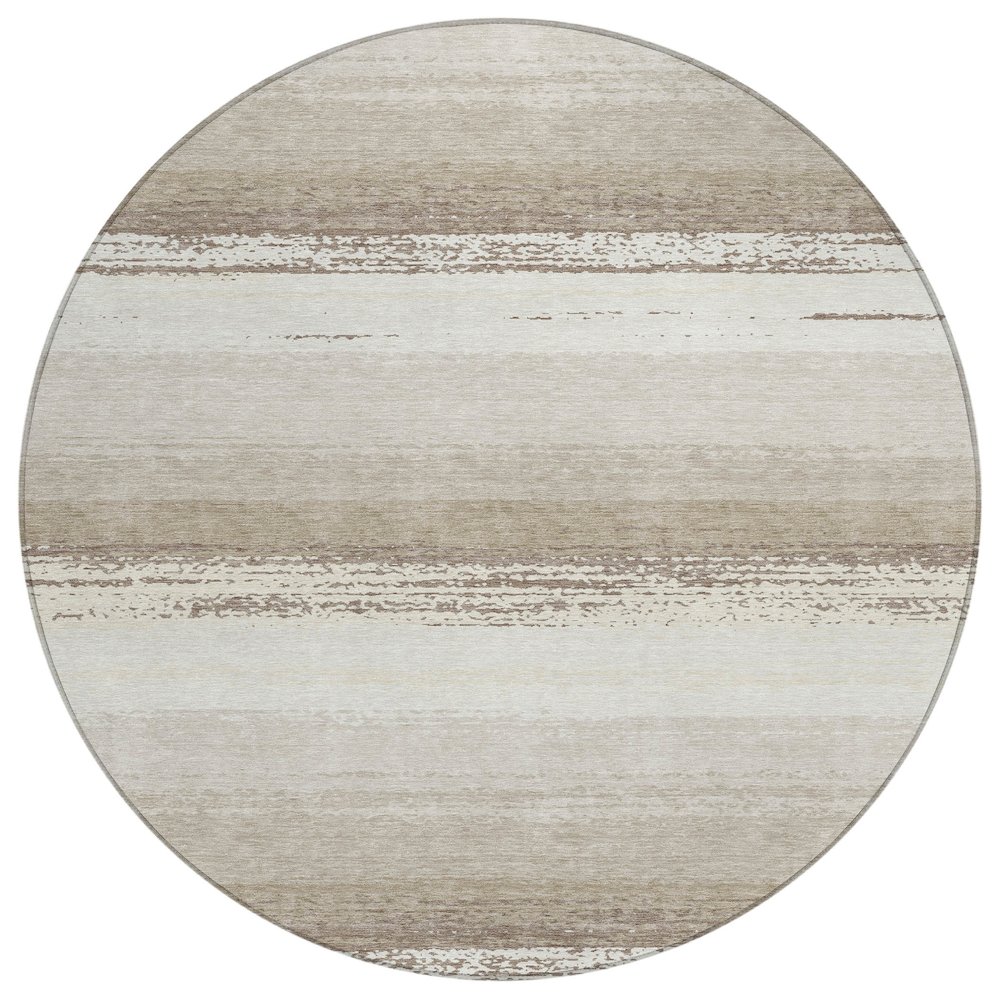 Machine Washable Indoor/Outdoor Chantille ACN2707 Ivory 8' x 8' Round Rug. Picture 1