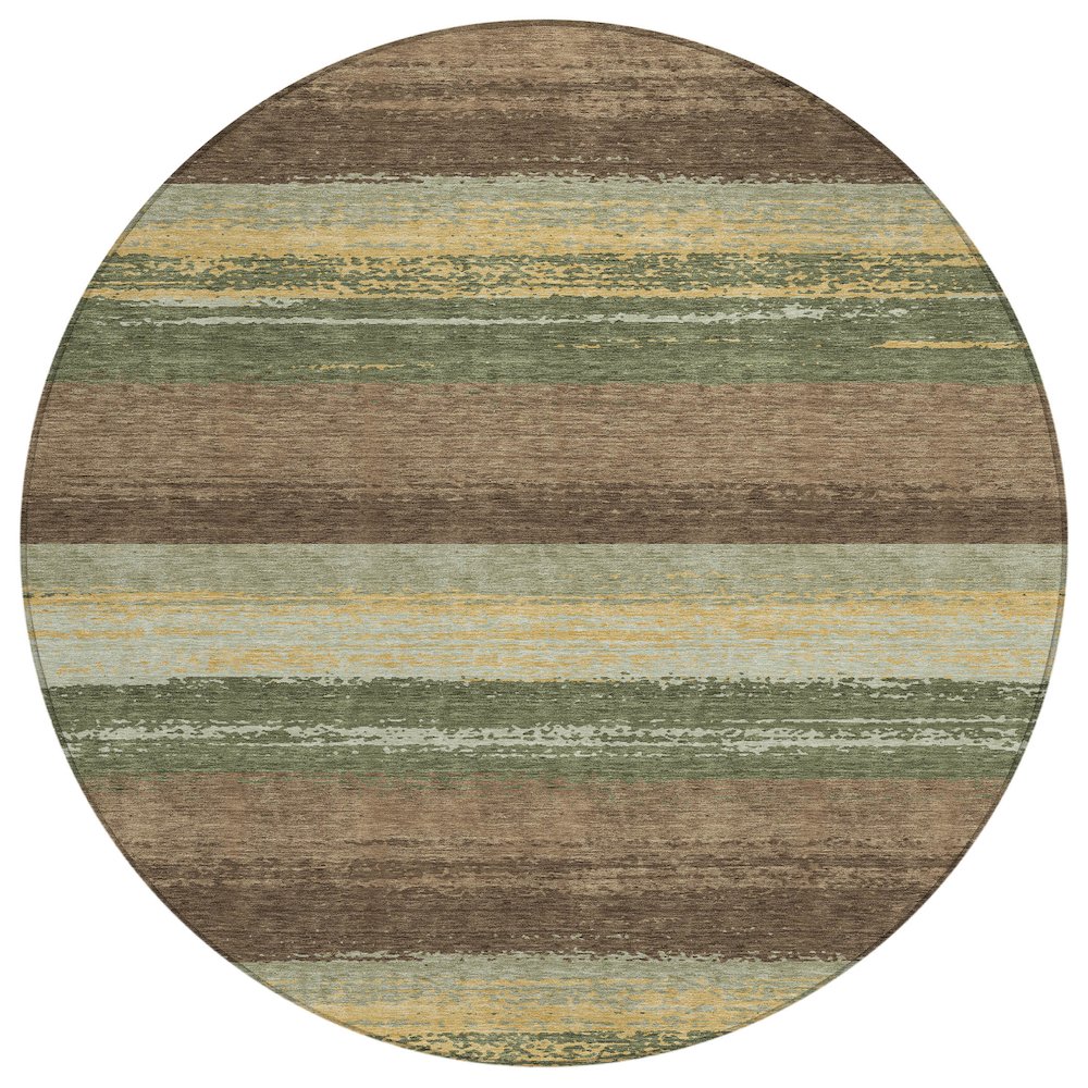 Machine Washable Indoor/Outdoor Chantille ACN2707 Green 8' x 8' Round Rug. Picture 1