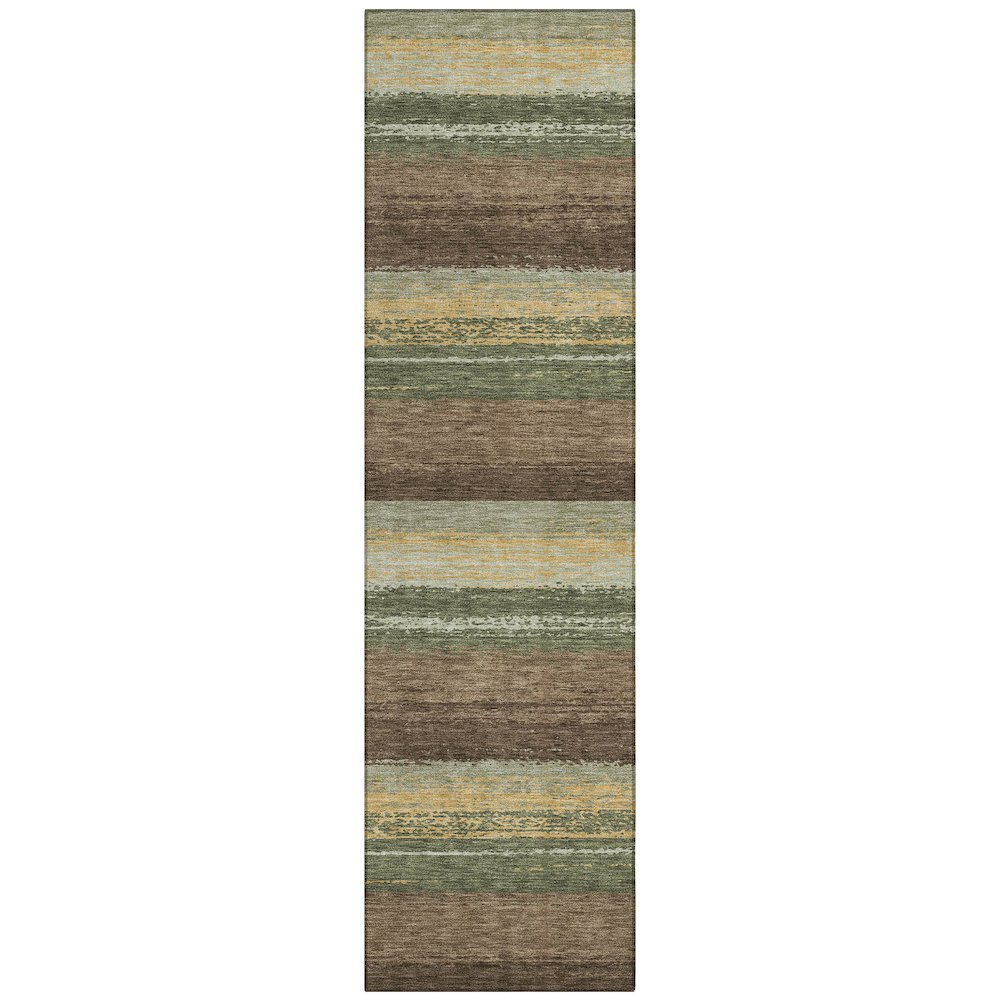Machine Washable Indoor/Outdoor Chantille ACN2707 Green 2'3" x 7'6" Runner Rug. Picture 1