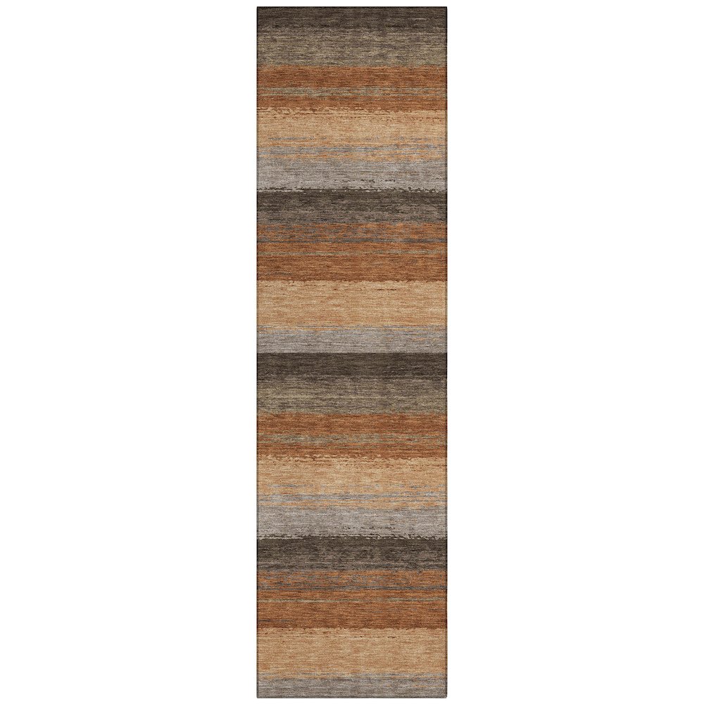 Machine Washable Indoor/Outdoor Chantille ACN2707 Orange 2'3" x 7'6" Runner Rug. Picture 1