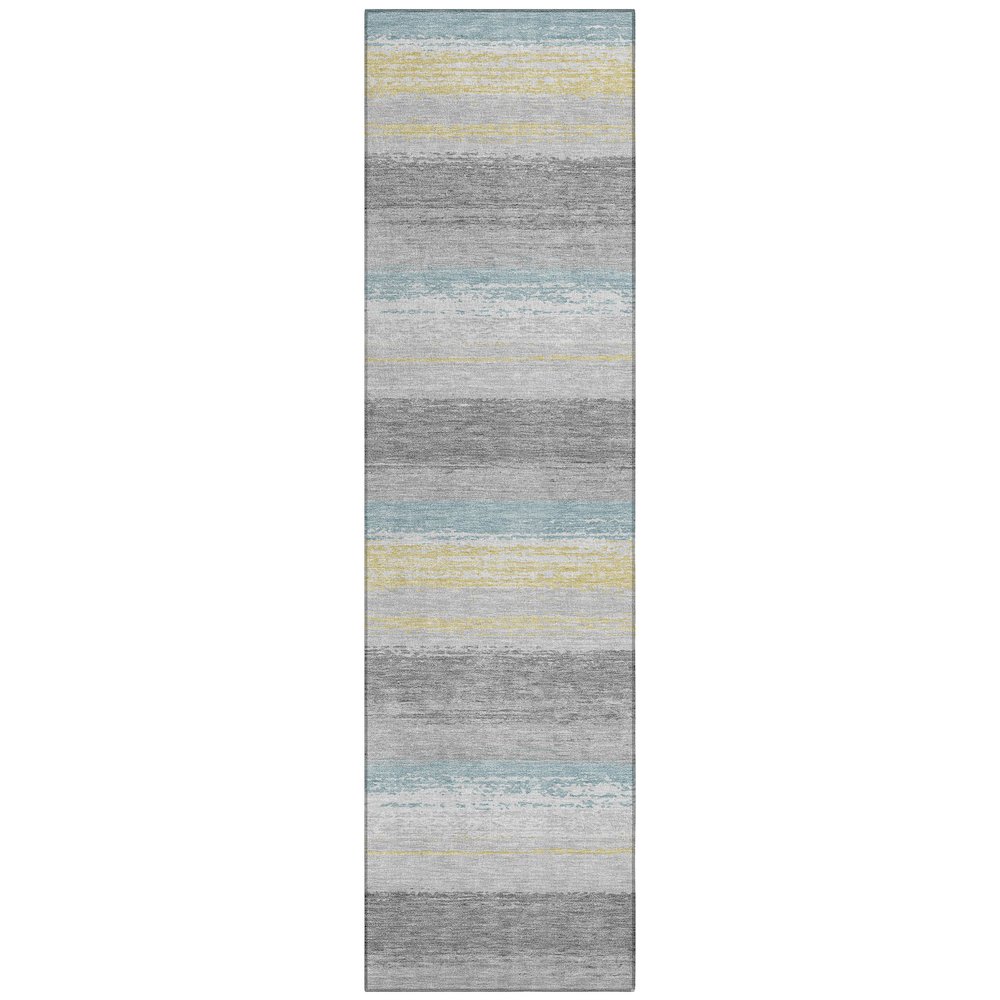 Machine Washable Indoor/Outdoor Chantille ACN2707 Gray 2'3" x 7'6" Runner Rug. Picture 1