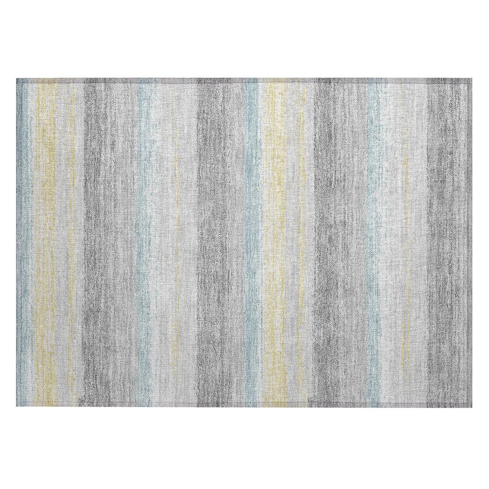 Machine Washable Indoor/Outdoor Chantille ACN2707 Gray 1'8" x 2'6" Rug. Picture 1