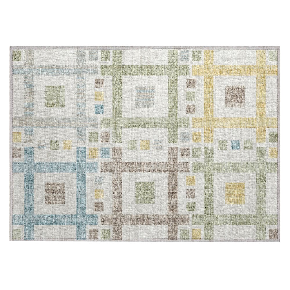 Machine Washable Indoor/Outdoor Chantille ACN2708 Ivory 1'8" x 2'6" Rug. Picture 1