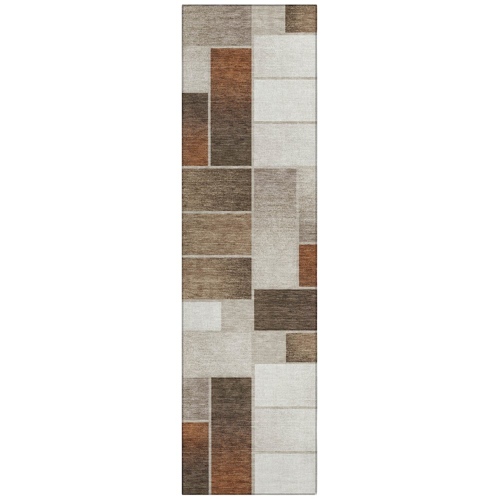 Machine Washable Indoor/Outdoor Chantille ACN2709 Brown 2'3" x 7'6" Runner Rug. Picture 1