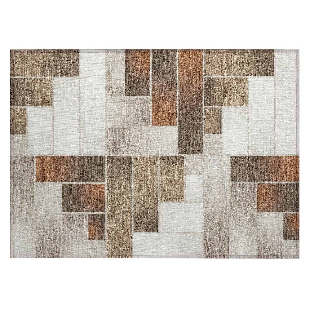Machine Washable Indoor/Outdoor Chantille ACN2709 Brown 1'8" x 2'6" Rug. Picture 1