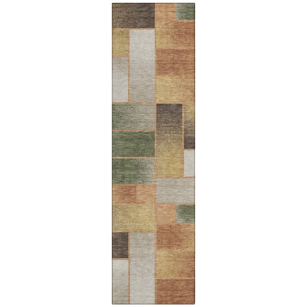 Machine Washable Indoor/Outdoor Chantille ACN2709 Orange 2'3" x 7'6" Runner Rug. Picture 1