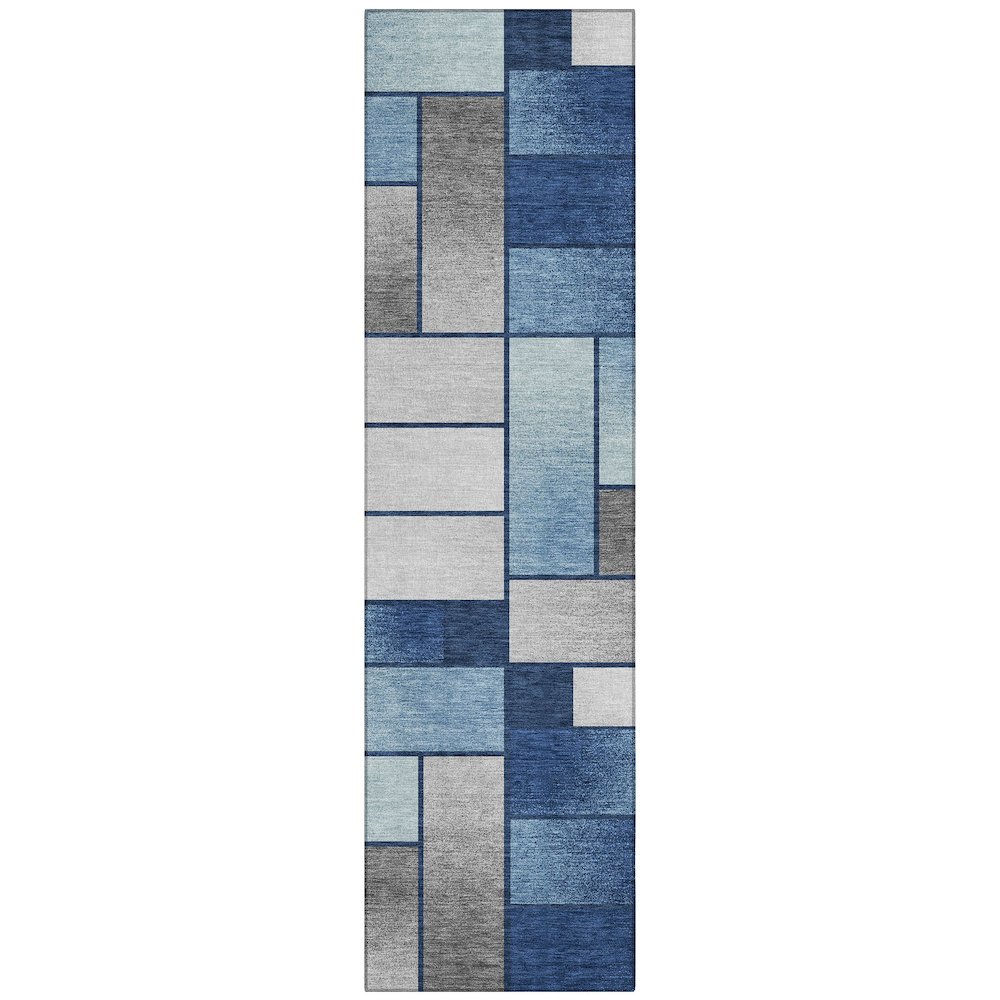 Machine Washable Indoor/Outdoor Chantille ACN2709 Blue 2'3" x 7'6" Runner Rug. Picture 1