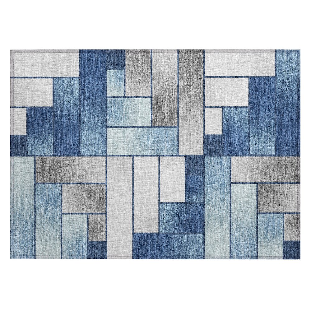 Machine Washable Indoor/Outdoor Chantille ACN2709 Blue 1'8" x 2'6" Rug. Picture 1