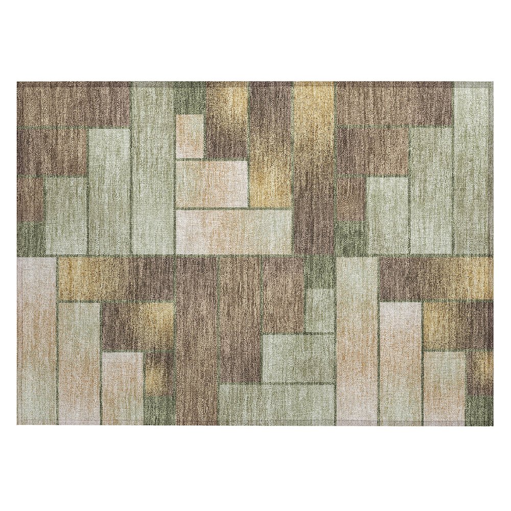 Machine Washable Indoor/Outdoor Chantille ACN2709 Green 1'8" x 2'6" Rug. Picture 1