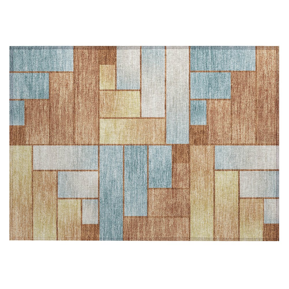 Machine Washable Indoor/Outdoor Chantille ACN2709 Orange 1'8" x 2'6" Rug. Picture 1