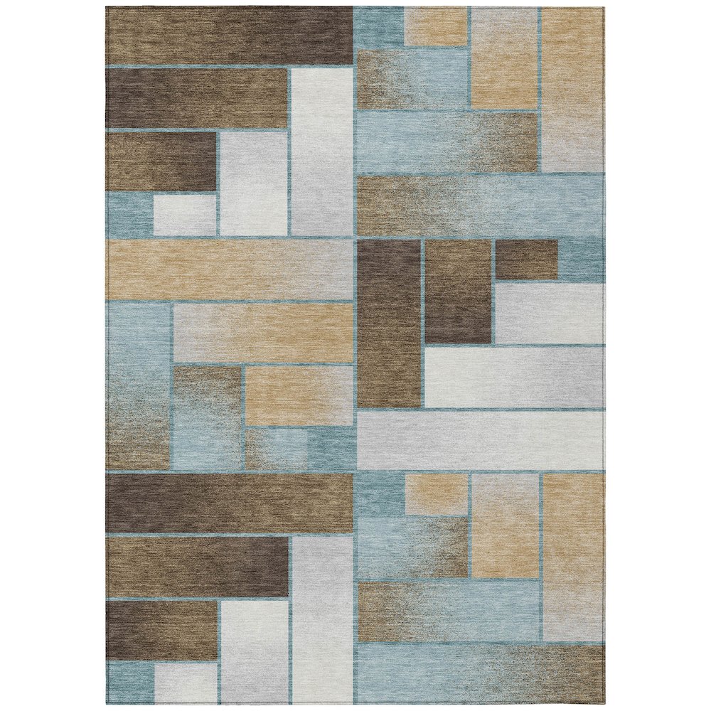 Machine Washable Indoor/Outdoor Chantille ACN2709 Teal 2'6" x 3'10" Rug. Picture 1
