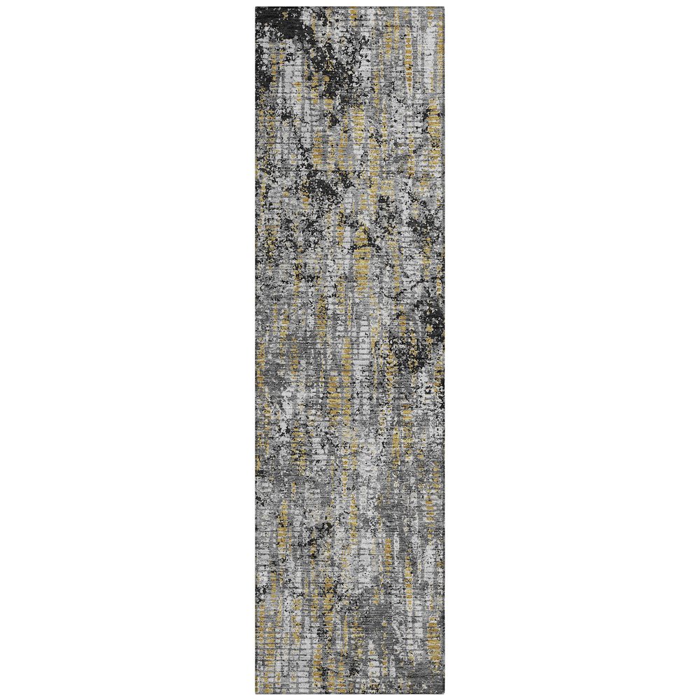Machine Washable Indoor/Outdoor Chantille ACN2710 Black 2'3" x 7'6" Runner Rug. Picture 1