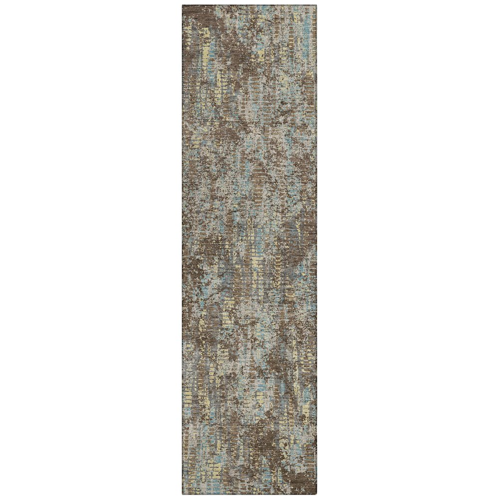 Machine Washable Indoor/Outdoor Chantille ACN2710 Brown 2'3" x 7'6" Runner Rug. Picture 1