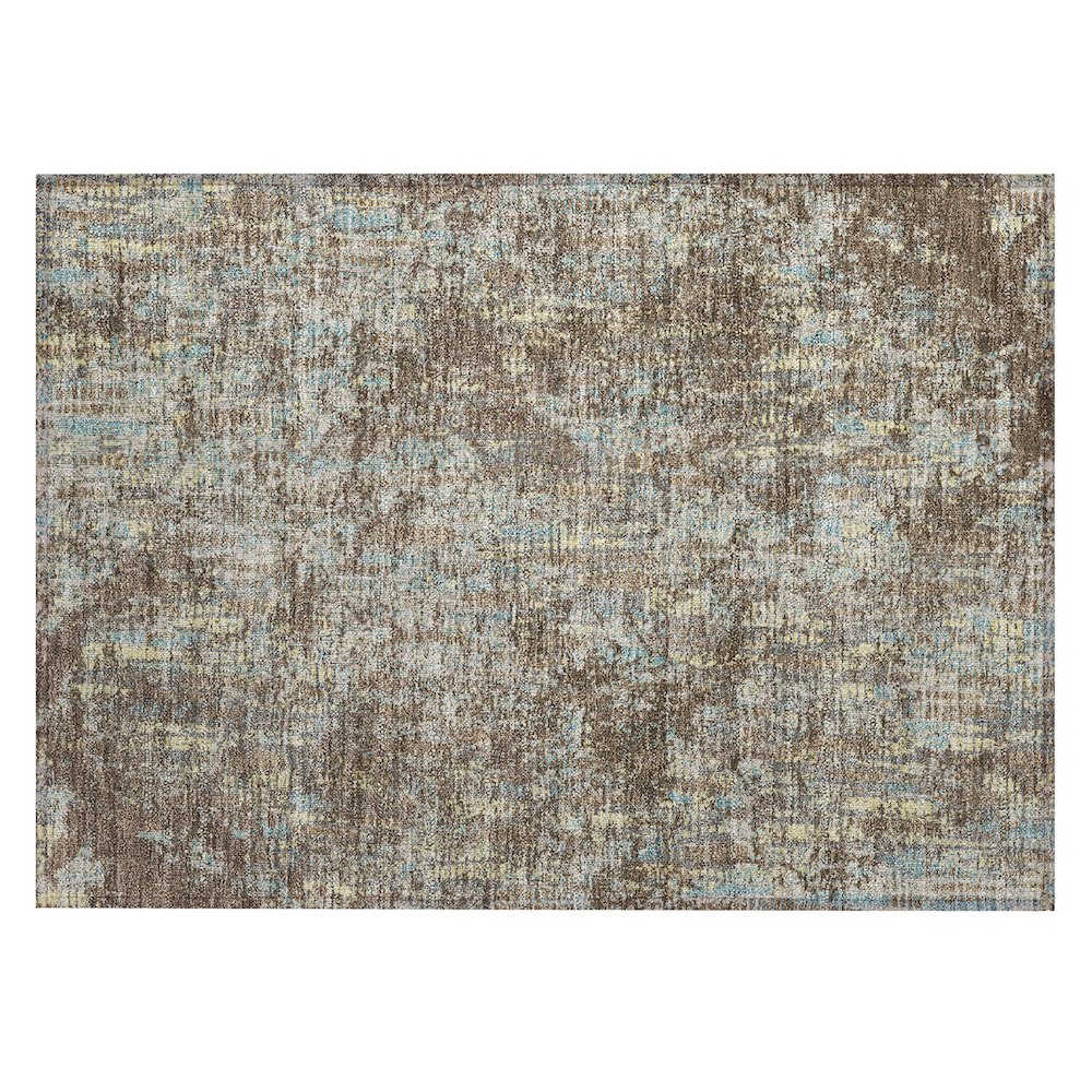Machine Washable Indoor/Outdoor Chantille ACN2710 Brown 1'8" x 2'6" Rug. Picture 1