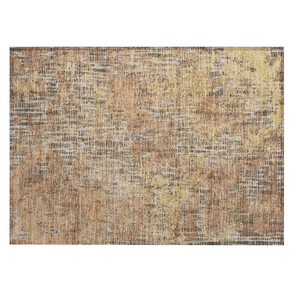 Machine Washable Indoor/Outdoor Chantille ACN2710 Orange 1'8" x 2'6" Rug. Picture 1
