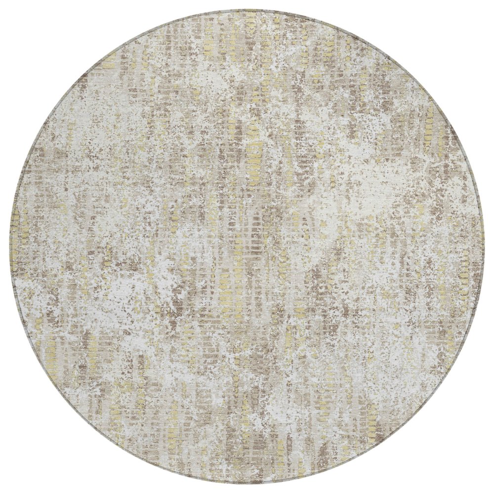 Machine Washable Indoor/Outdoor Chantille ACN2710 Ivory 8' x 8' Round Rug. Picture 1