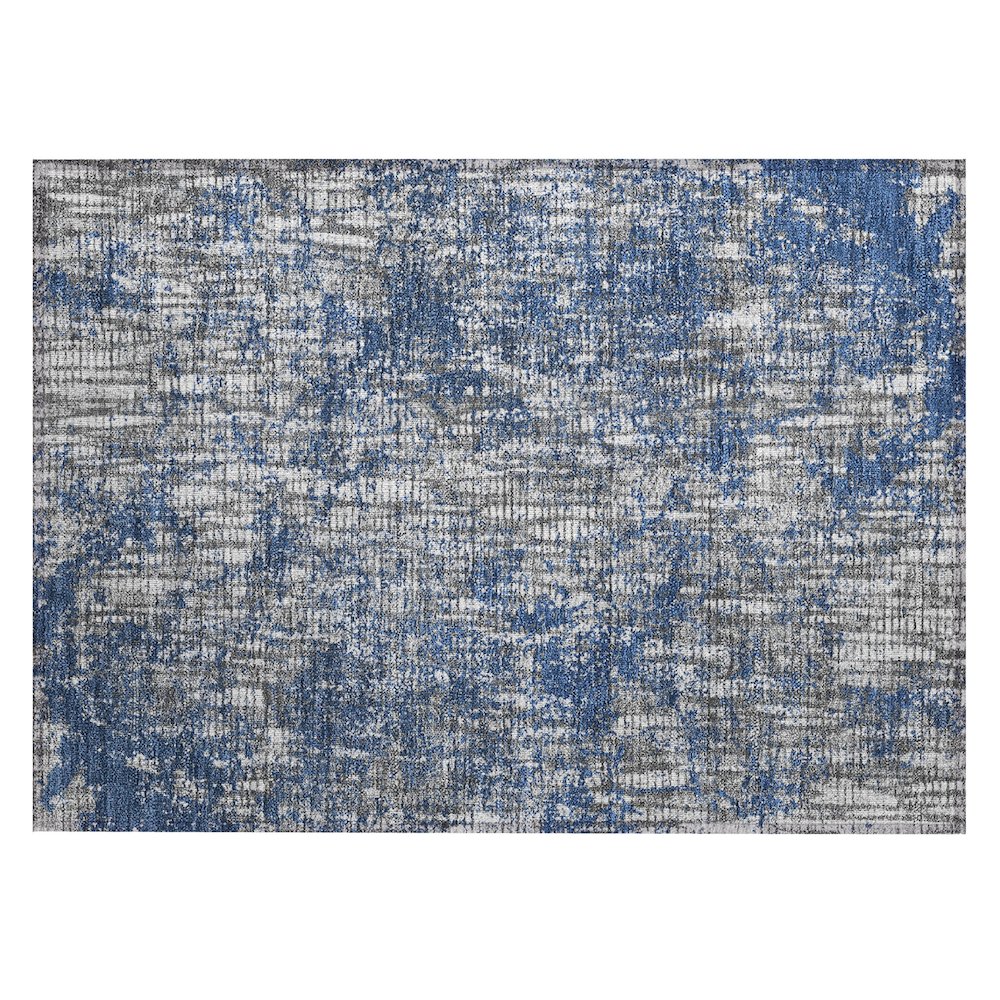 Machine Washable Indoor/Outdoor Chantille ACN2710 Blue 1'8" x 2'6" Rug. Picture 1