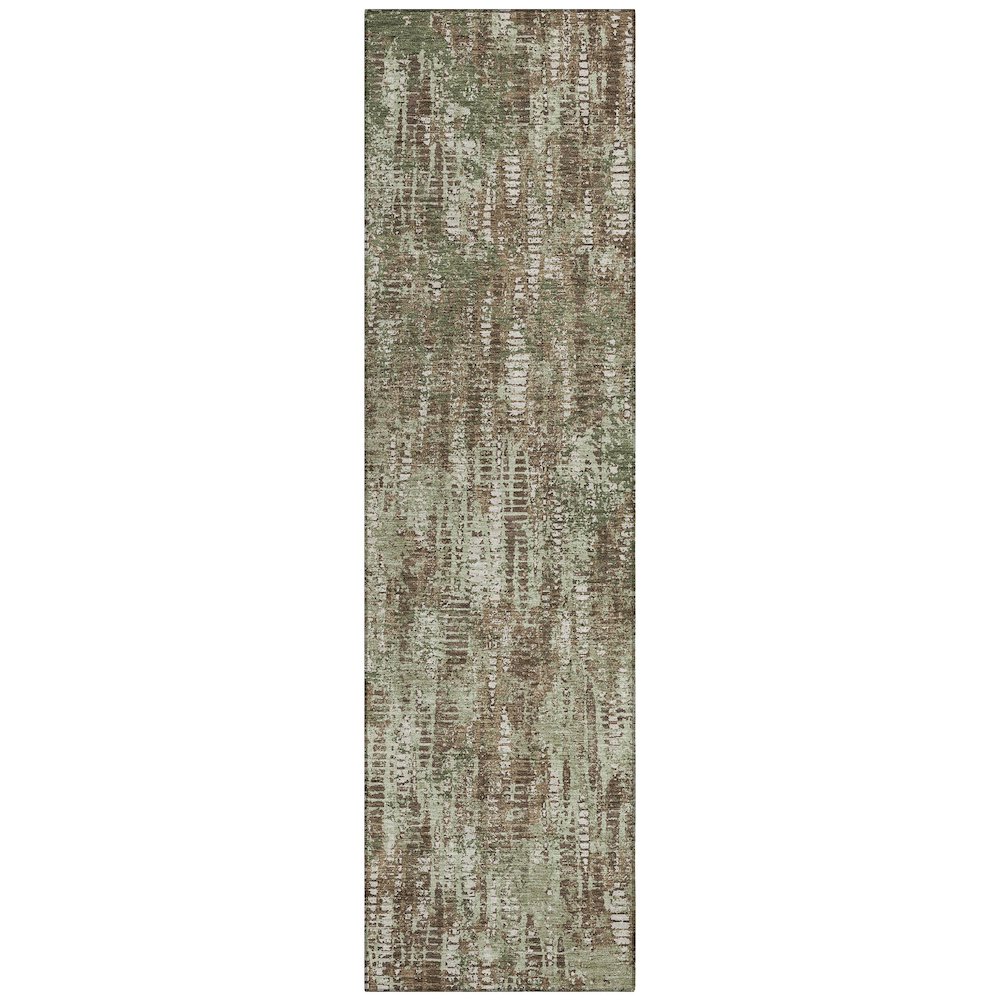 Machine Washable Indoor/Outdoor Chantille ACN2710 Green 2'3" x 7'6" Runner Rug. Picture 1