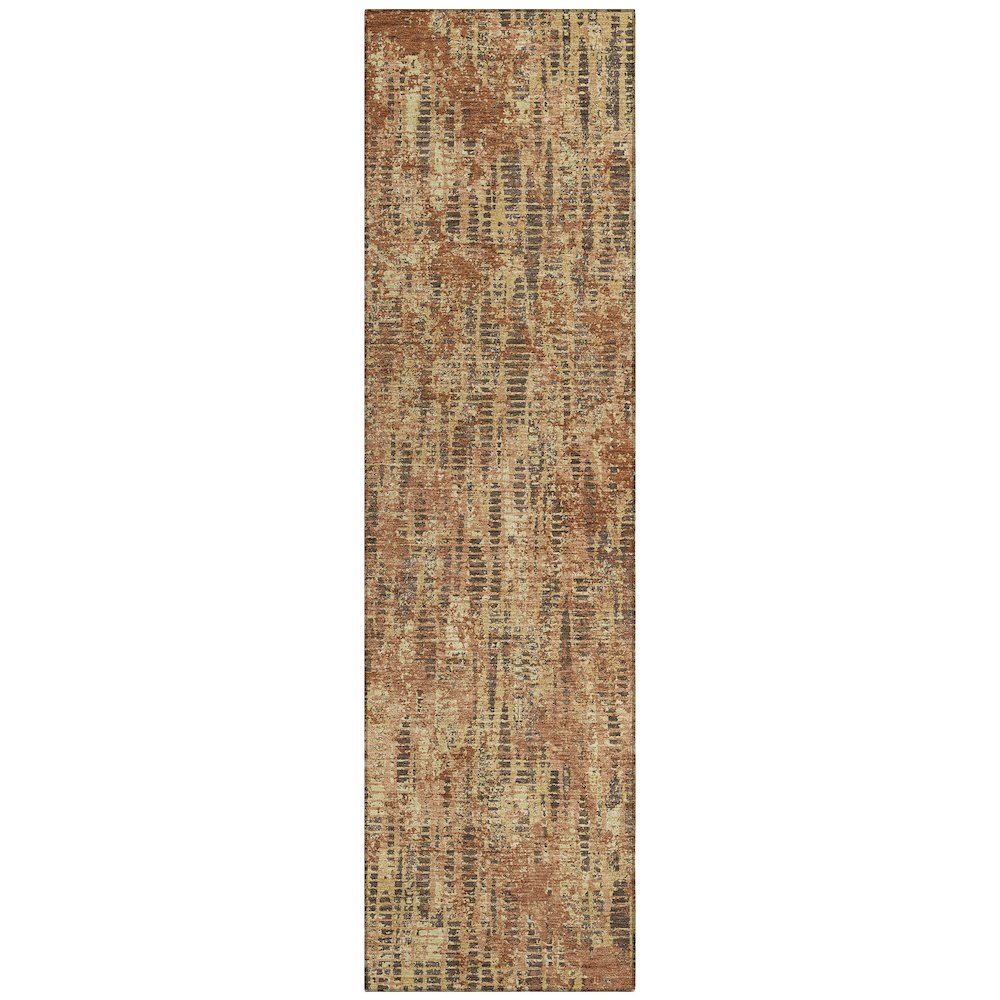 Machine Washable Indoor/Outdoor Chantille ACN2710 Orange 2'3" x 7'6" Runner Rug. Picture 1