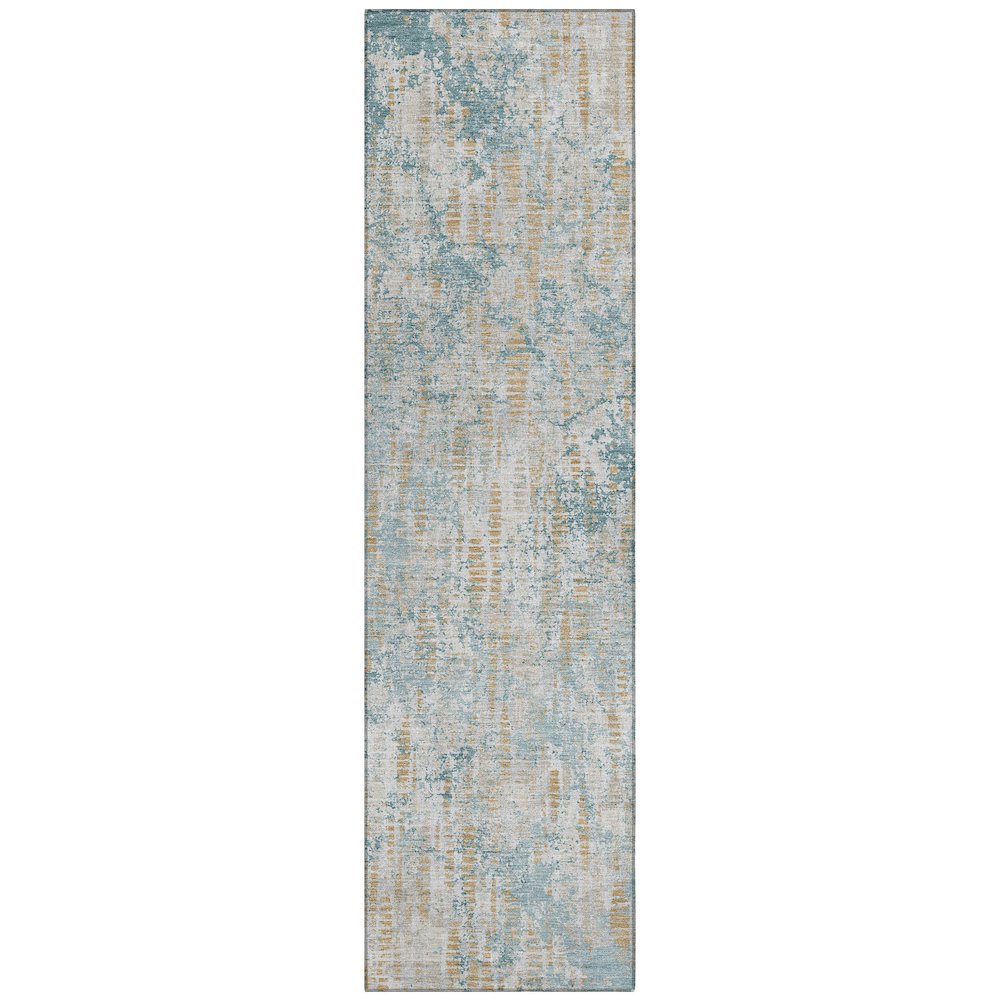 Machine Washable Indoor/Outdoor Chantille ACN2710 Teal 2'3" x 7'6" Runner Rug. Picture 1