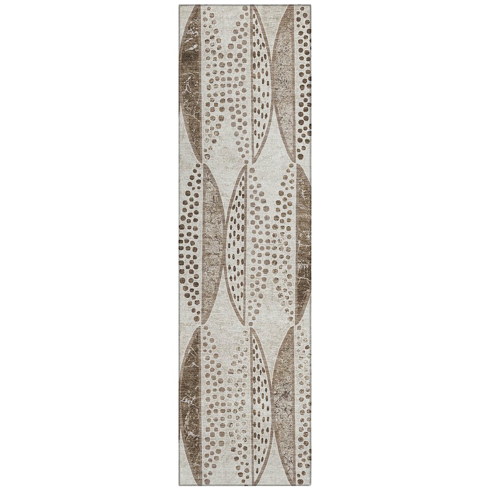 Machine Washable Indoor/Outdoor Chantille ACN2711 Brown 2'3" x 7'6" Runner Rug. Picture 1