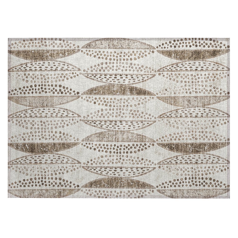 Machine Washable Indoor/Outdoor Chantille ACN2711 Brown 1'8" x 2'6" Rug. Picture 1