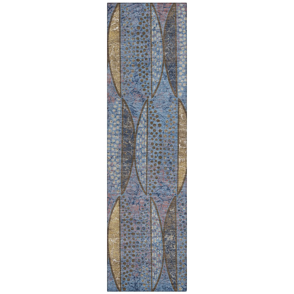 Machine Washable Indoor/Outdoor Chantille ACN2711 Blue 2'3" x 7'6" Runner Rug. Picture 1