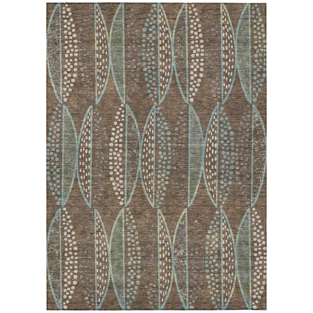 Machine Washable Indoor/Outdoor Chantille ACN2711 Brown 2'6" x 3'10" Rug. Picture 1