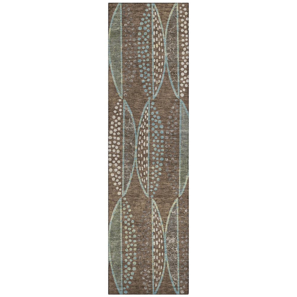 Machine Washable Indoor/Outdoor Chantille ACN2711 Brown 2'3" x 7'6" Runner Rug. Picture 1