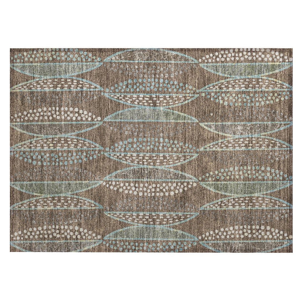 Machine Washable Indoor/Outdoor Chantille ACN2711 Brown 1'8" x 2'6" Rug. Picture 1