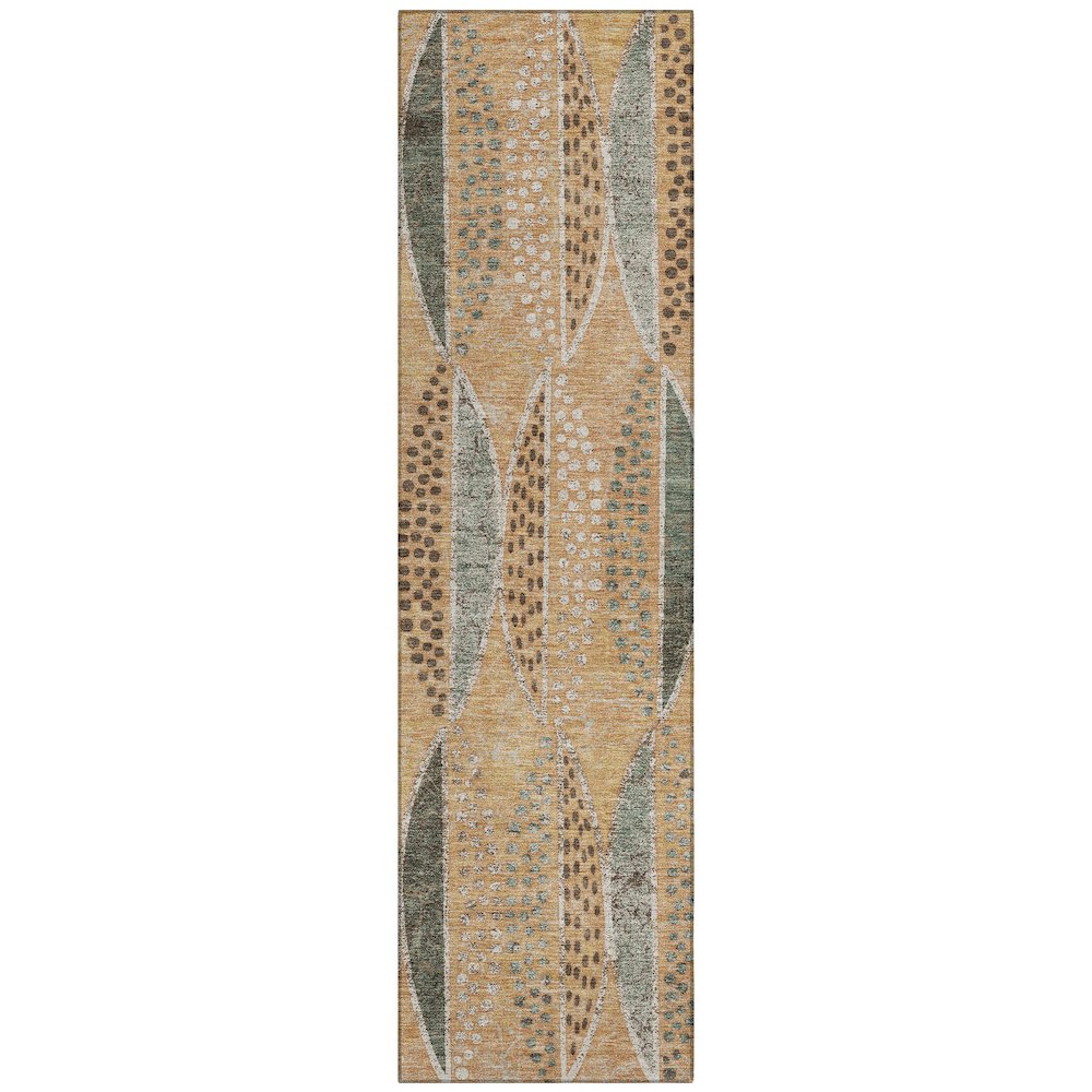 Machine Washable Indoor/Outdoor Chantille ACN2711 Orange 2'3" x 7'6" Runner Rug. Picture 1