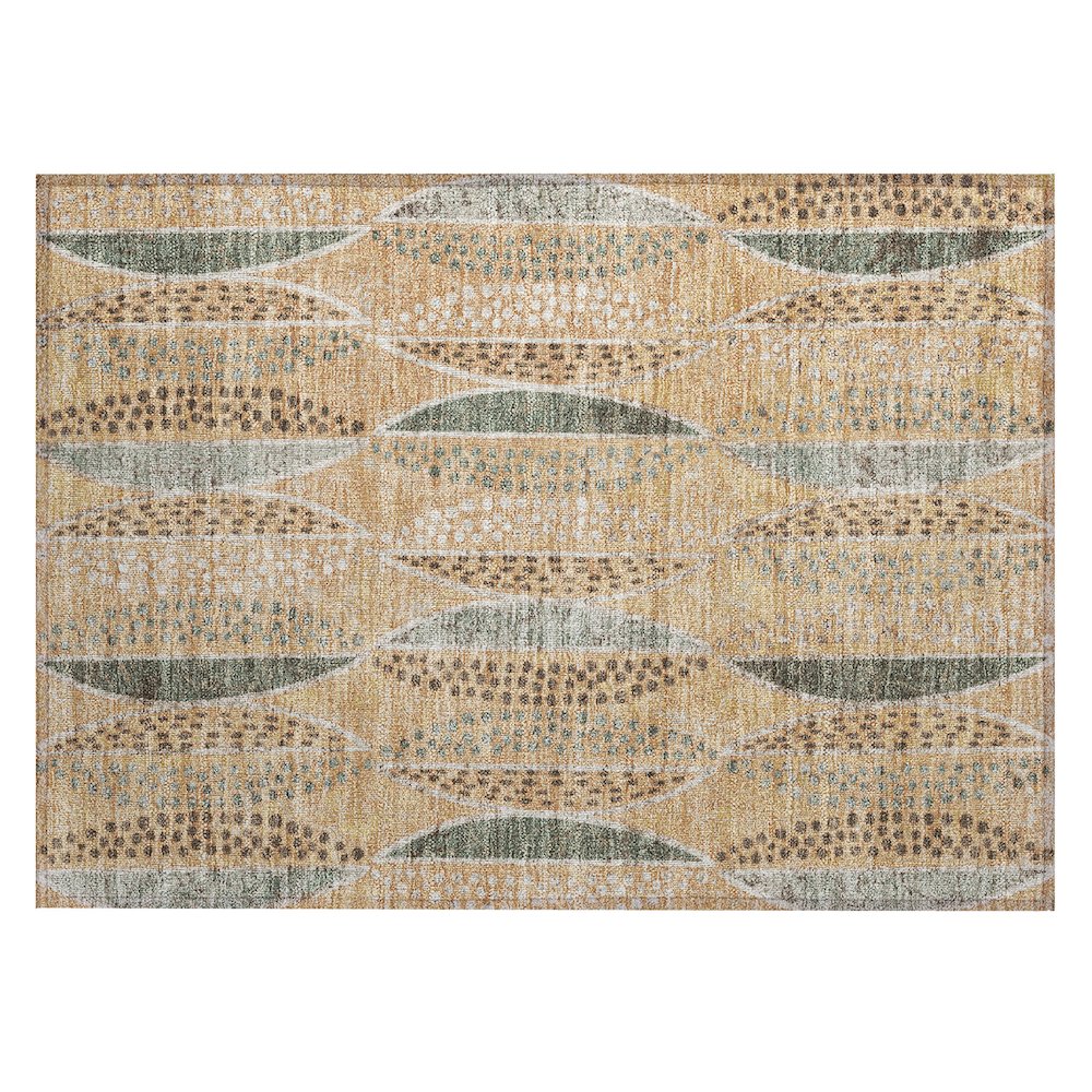 Machine Washable Indoor/Outdoor Chantille ACN2711 Orange 1'8" x 2'6" Rug. Picture 1