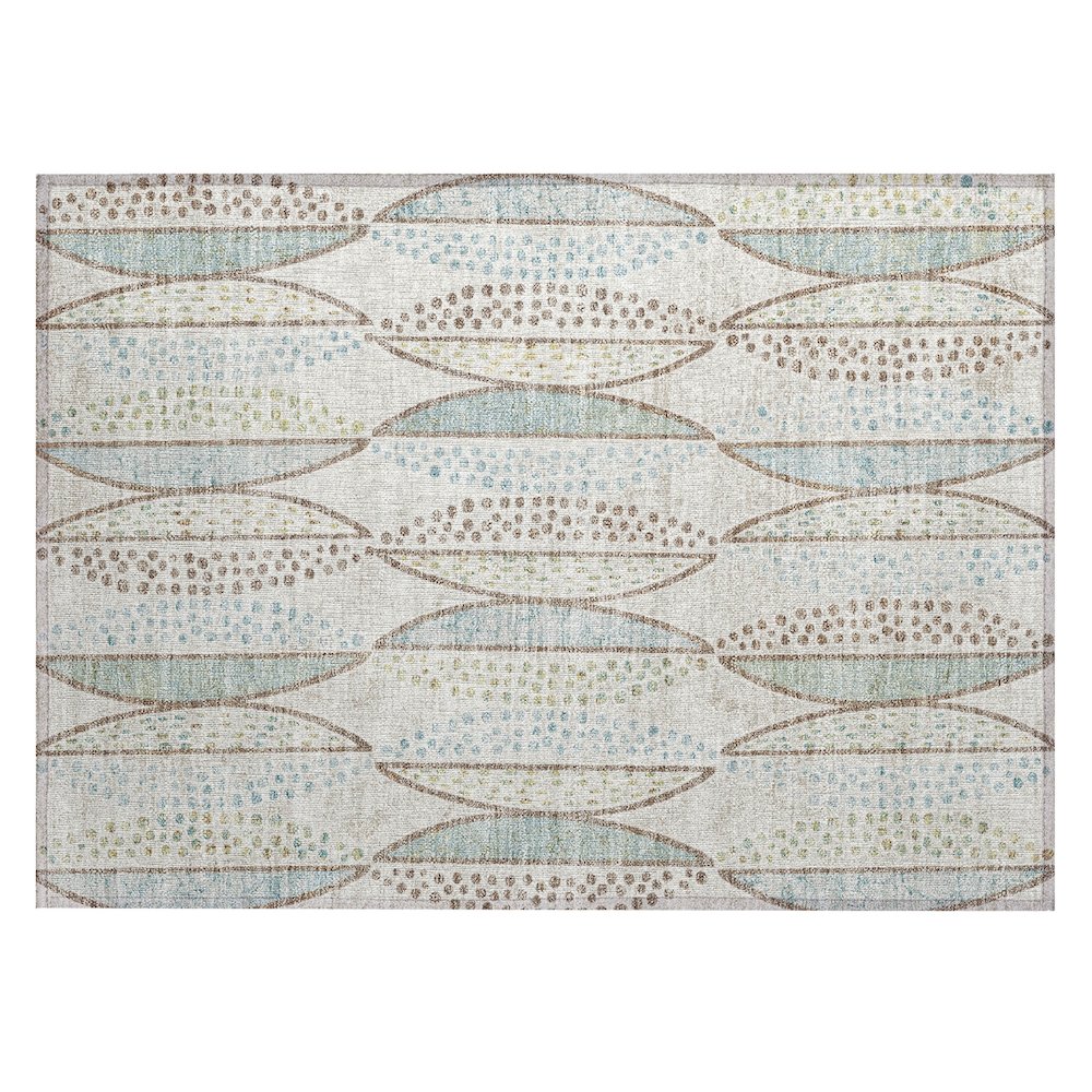 Machine Washable Indoor/Outdoor Chantille ACN2711 Ivory 1'8" x 2'6" Rug. Picture 1