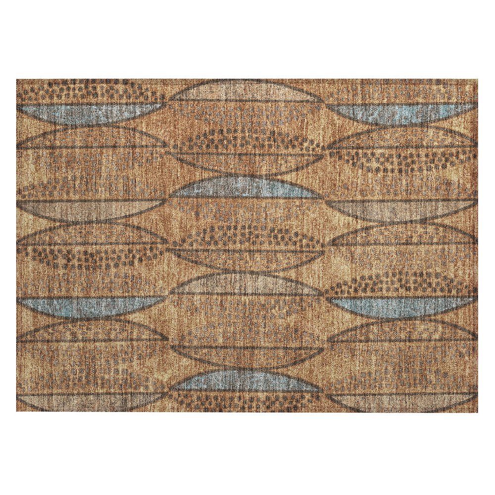 Machine Washable Indoor/Outdoor Chantille ACN2711 Orange 1'8" x 2'6" Rug. Picture 1