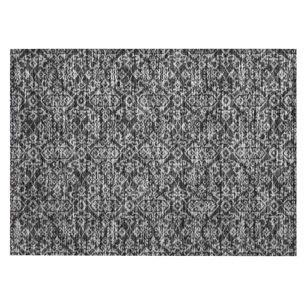 Machine Washable Indoor/Outdoor Chantille ACN2712 Black 1'8" x 2'6" Rug. Picture 1